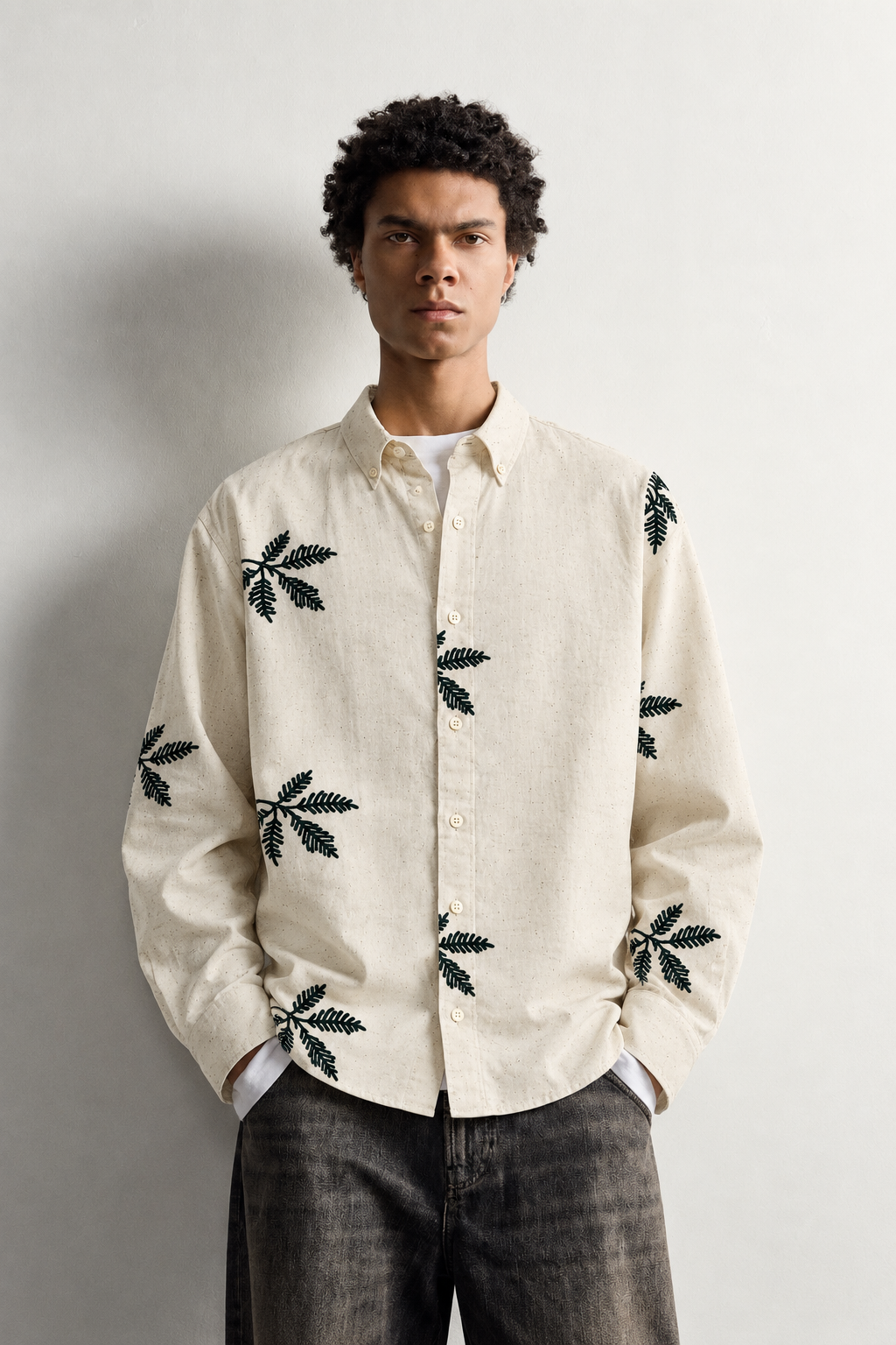 SYLOR Botanical Ivory Statement Shirt