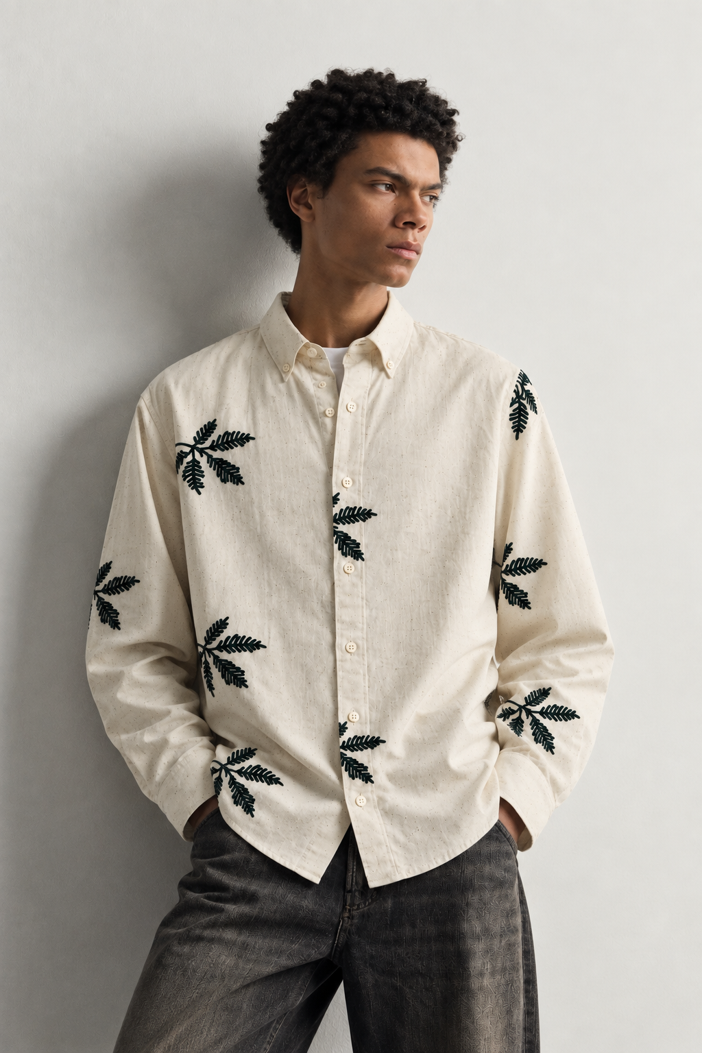 SYLOR Botanical Ivory Statement Shirt