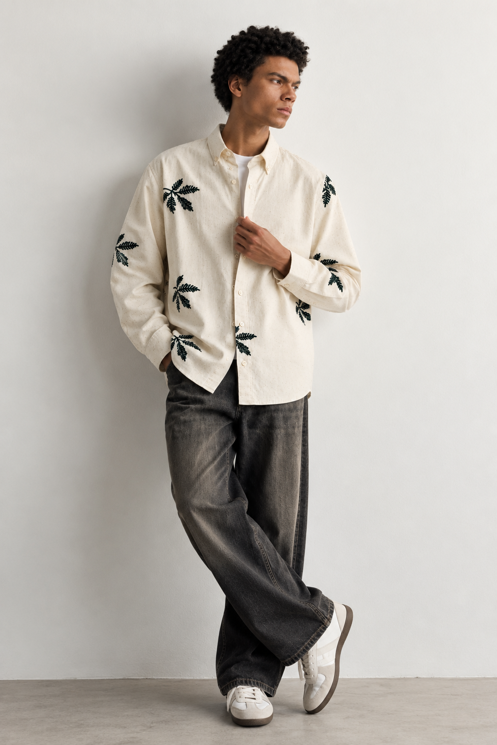 SYLOR Botanical Ivory Statement Shirt