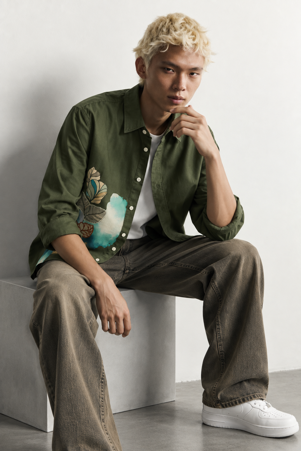 SYLOR Botanical Canvas Statement Shirt
