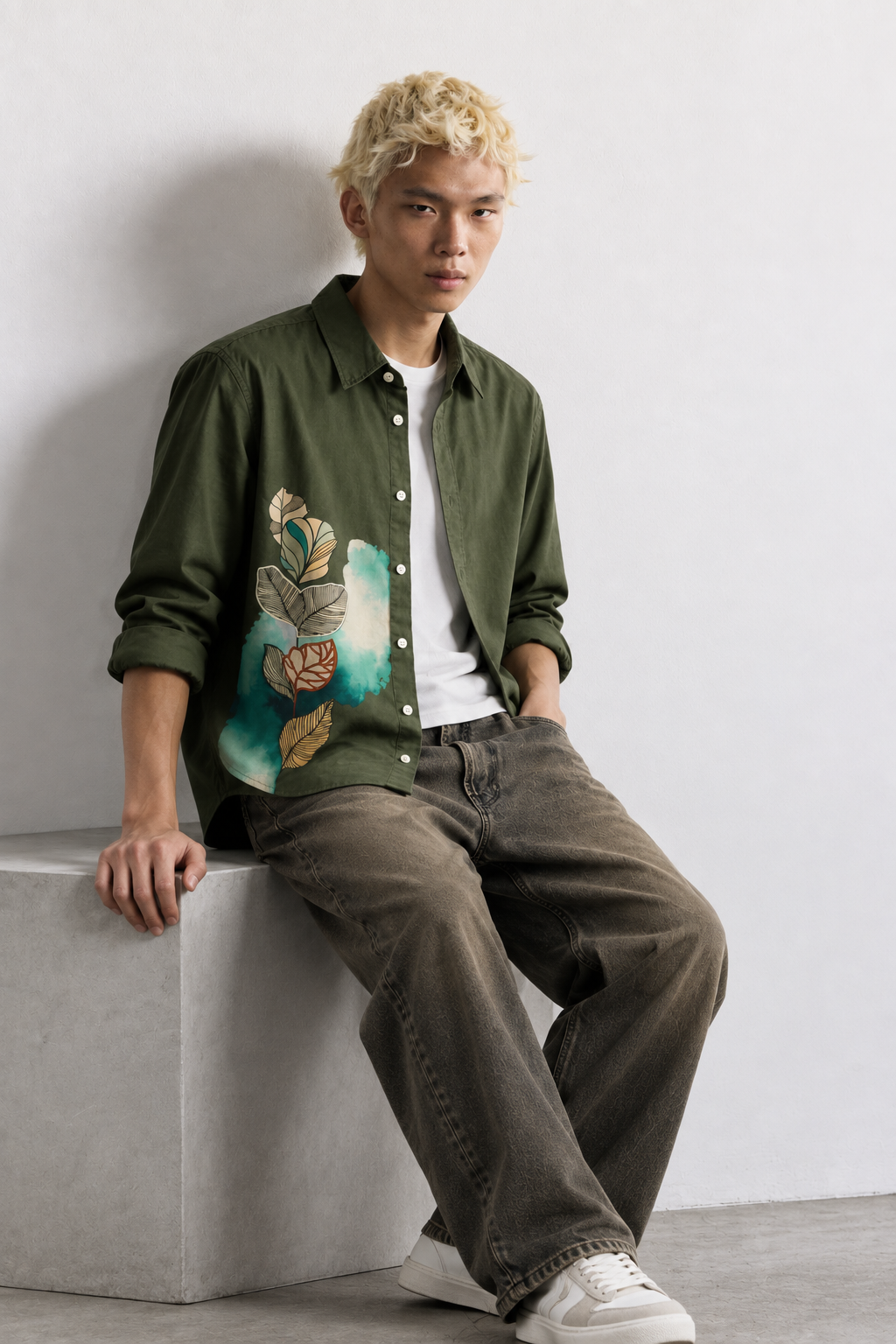 SYLOR Botanical Canvas Statement Shirt