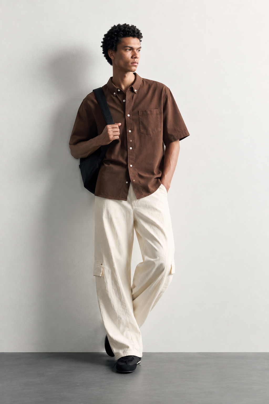 Mocha Linen Essential Short-Sleeve Shirt