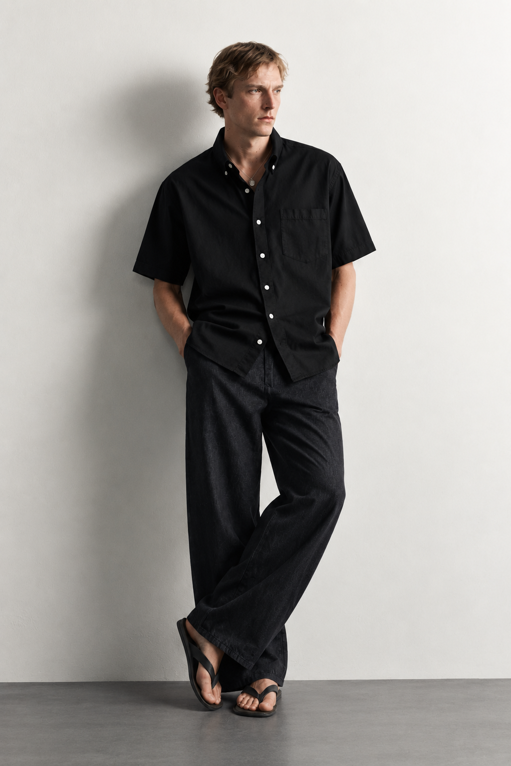 SYLOR Midnight Essential Linen Short-Sleeve Shirt