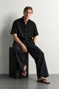SYLOR Midnight Essential Linen Short-Sleeve Shirt