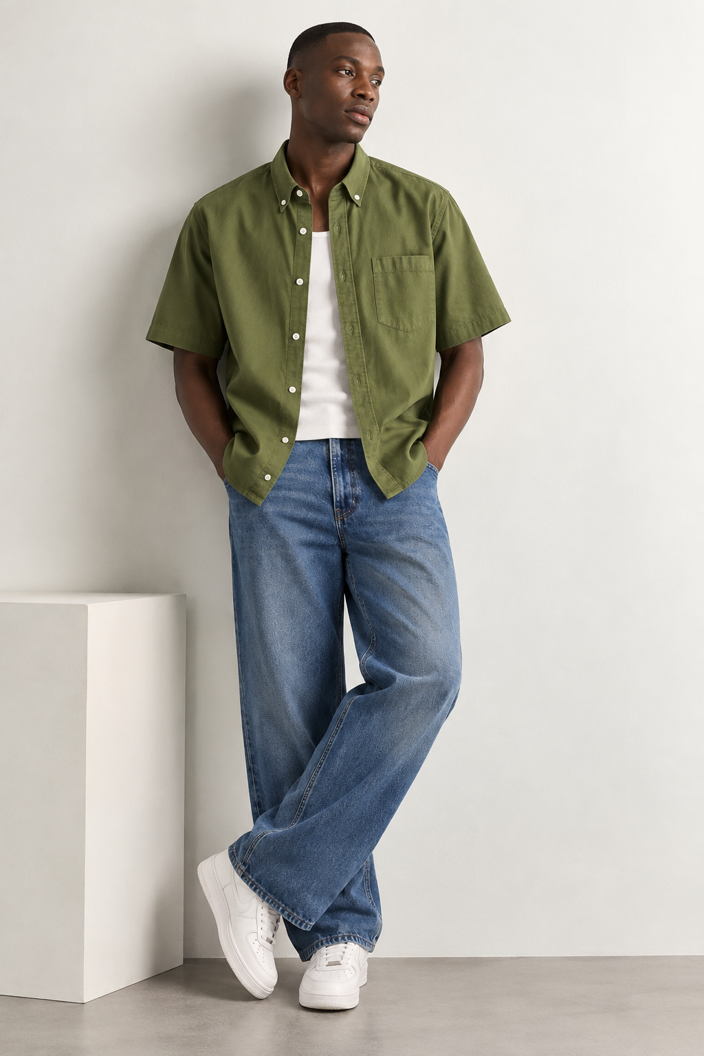 SYLOR Olive Linen Everyday Utility Shirt