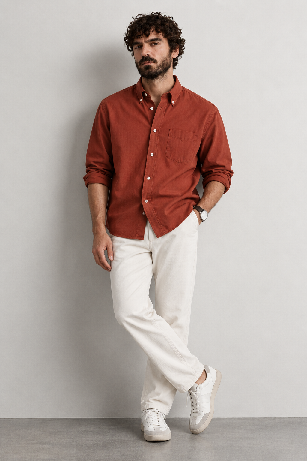 SYLOR Terracotta Essential Linen Shirt