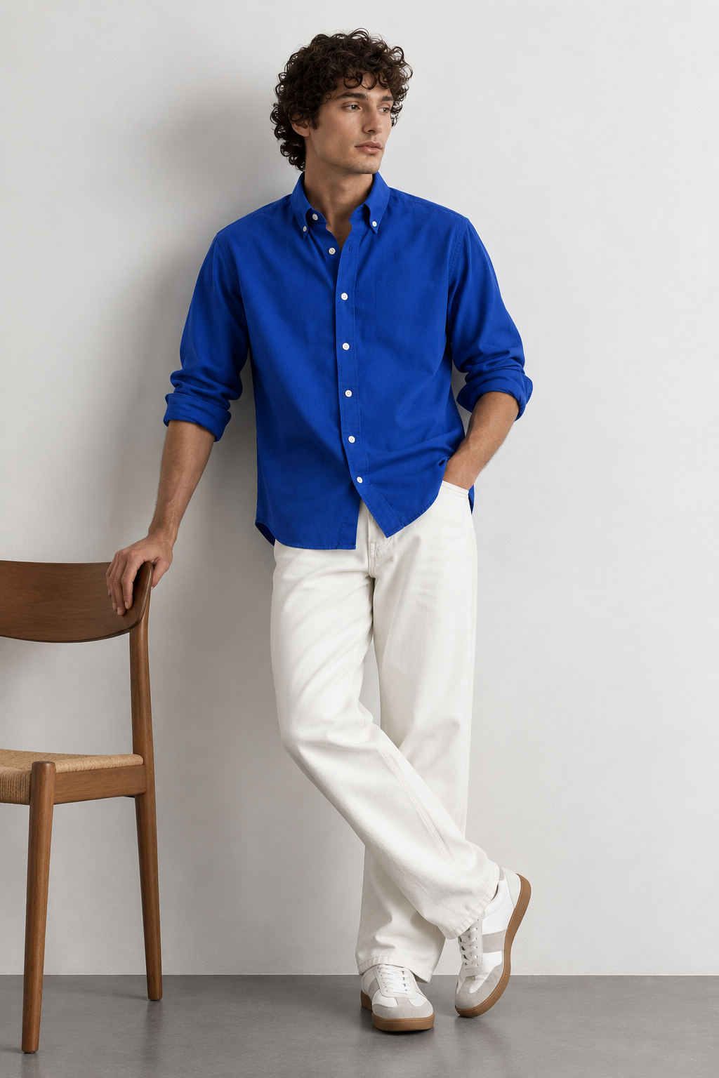 SYLOR Electric Blue Linen Essential Shirt