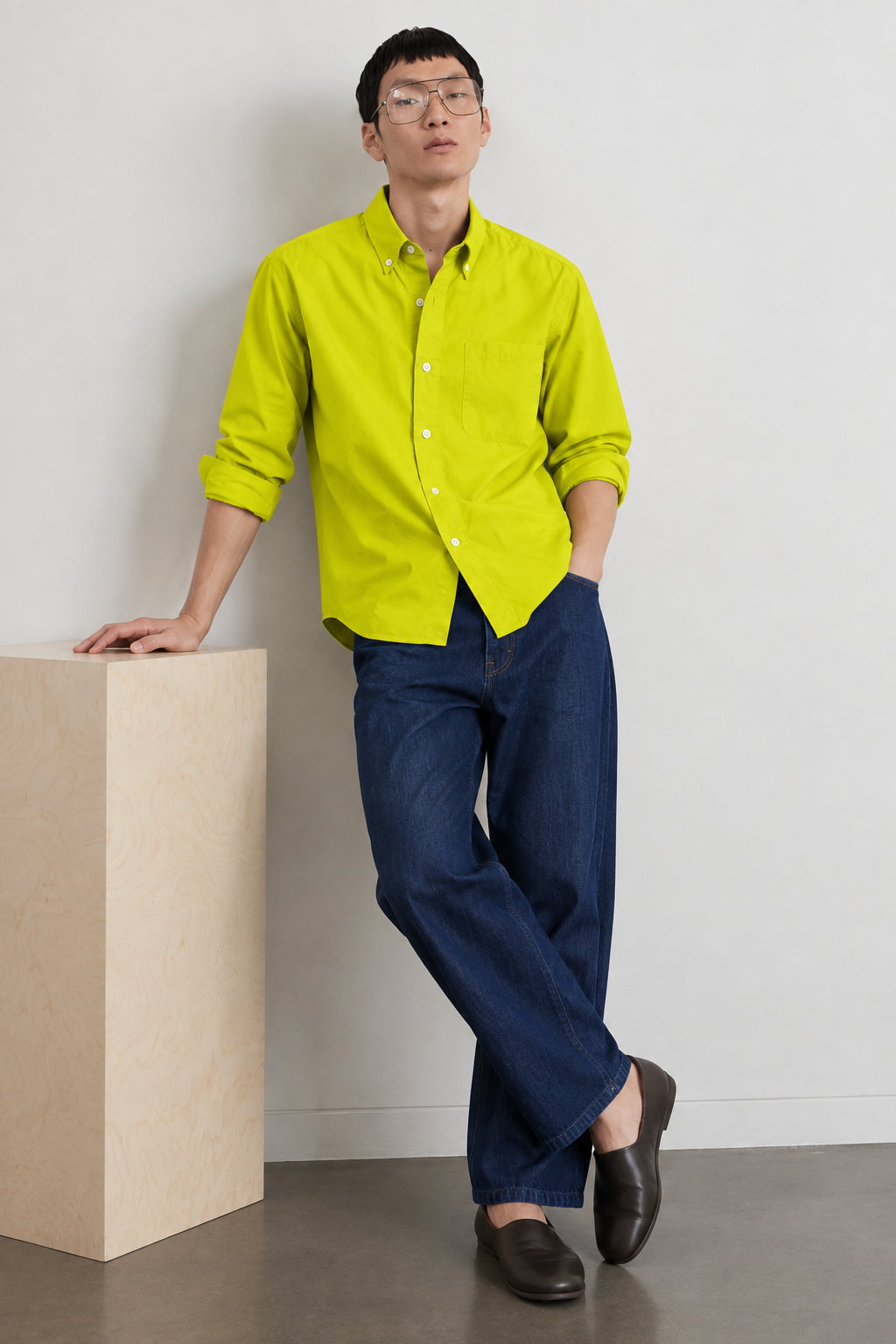 Electric Lime Essential Linen Shirt