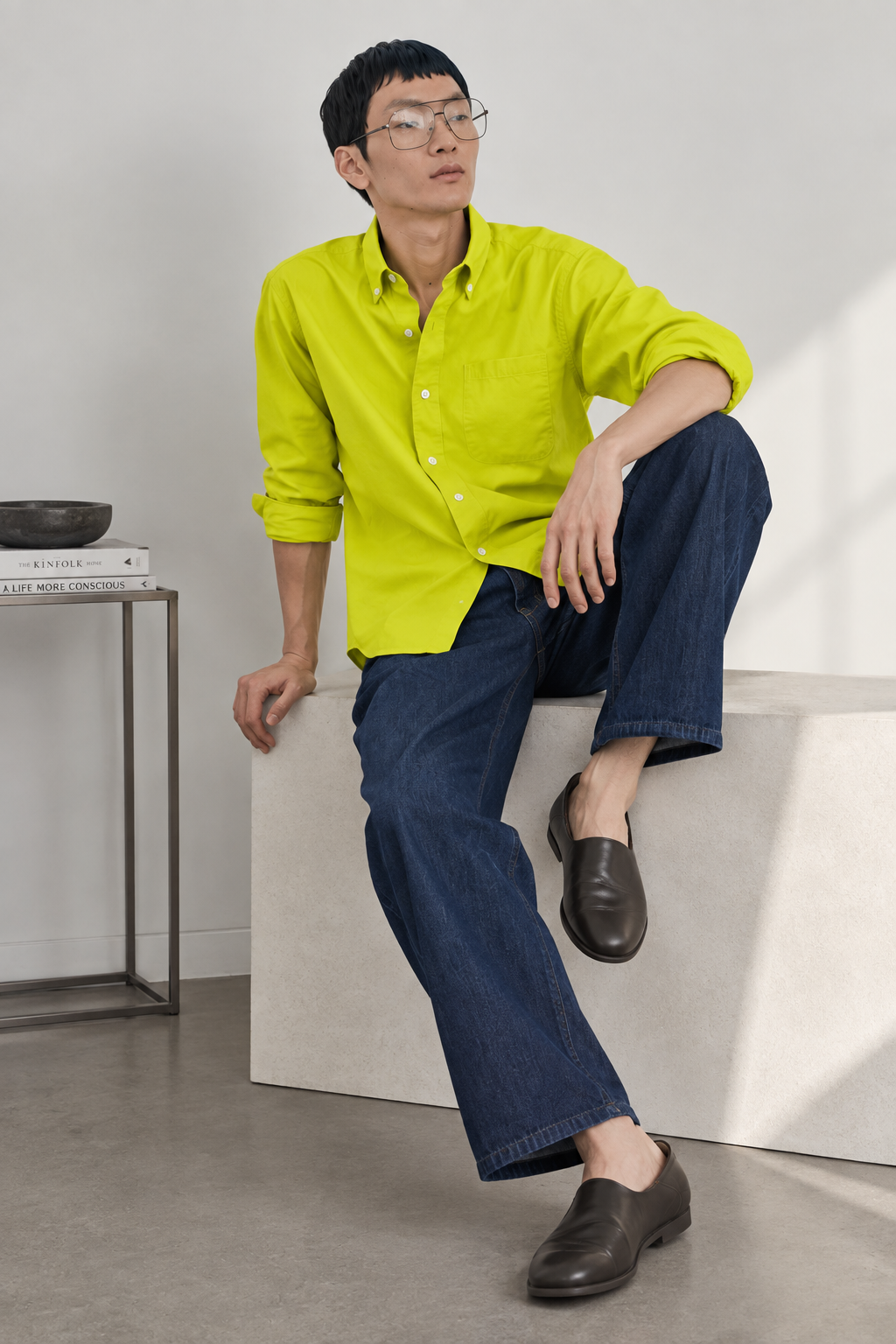 Electric Lime Essential Linen Shirt