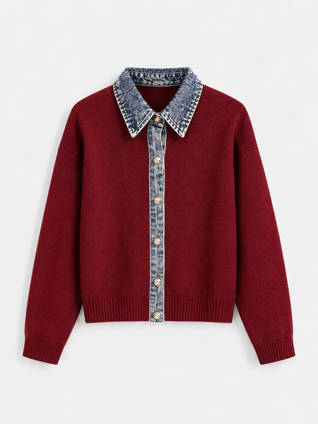 Sylor Denim Collar Knit Sweater