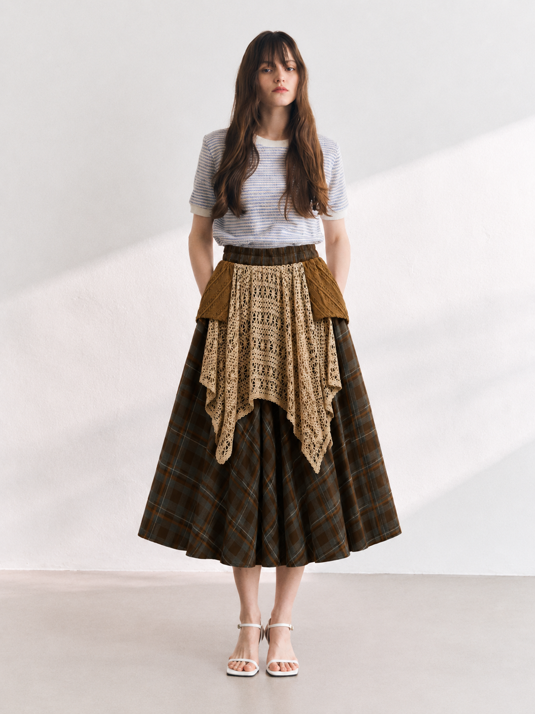 Sylor Heritage Crochet Layered Midi Skirt