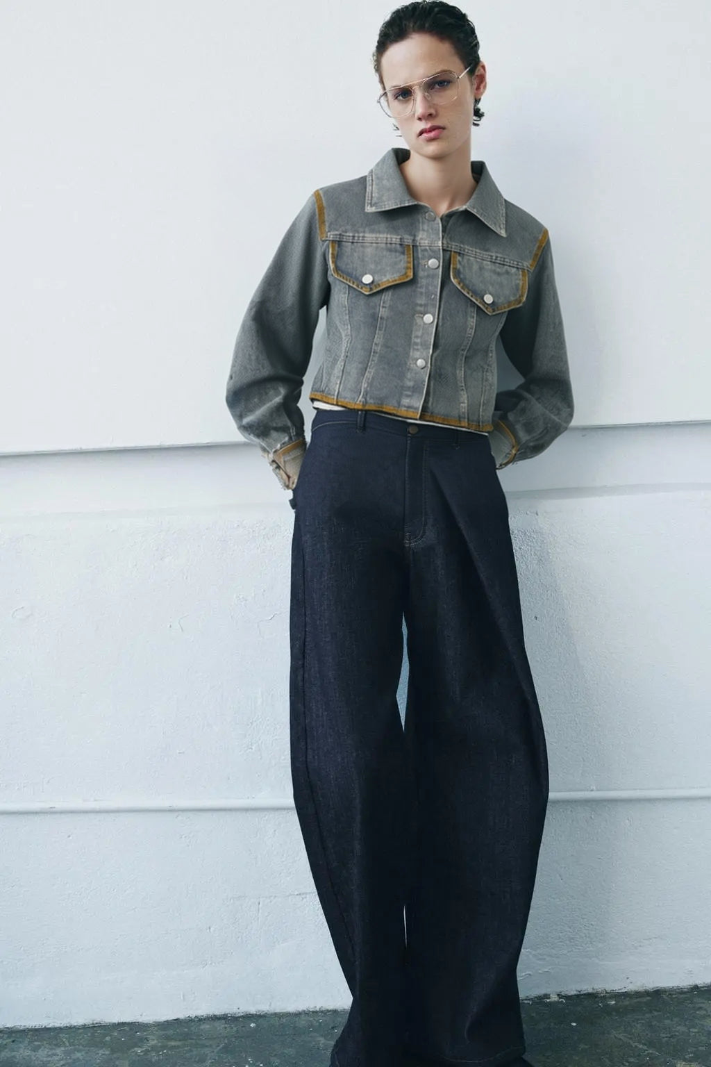 WOMEN DENIM CROP JACKET