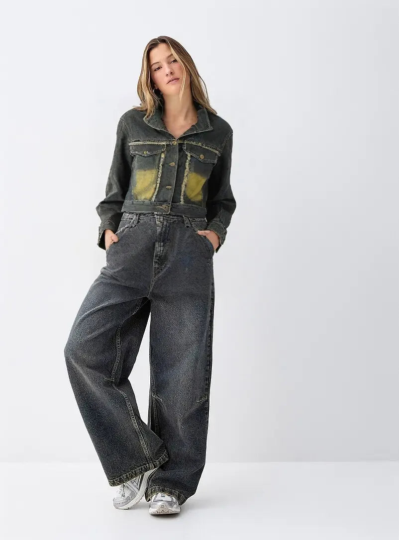 WOMEN DENIM CROP JACKET