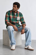 SYLOR 95 Emerald Vintage Plaid Statement Shirt