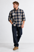 California Navy Plaid Statement Shirt